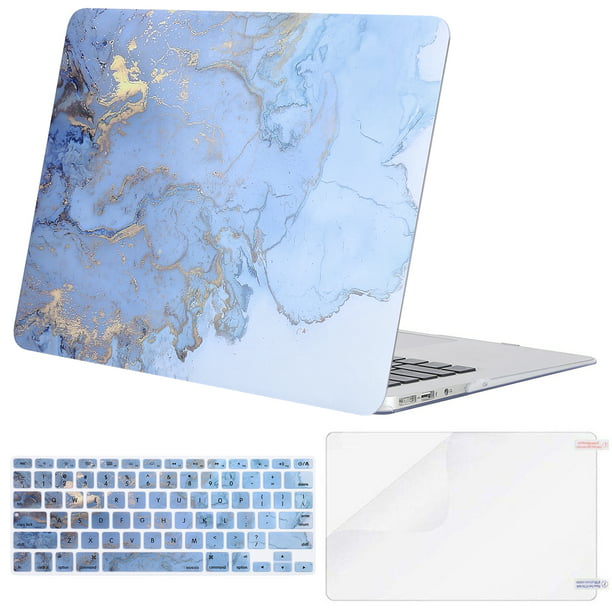 /A1278 Plastic Case Keyboard Cover & Screen Protector & Keyboard Clean MacBook Pro Case White Roses Inside Water On Blue MacBook Pro 13 with CD-ROM 